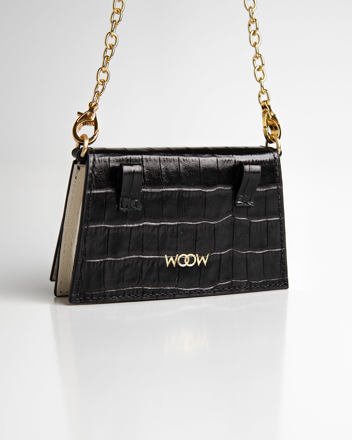 Bolsa Micro Camila com Cinto Couro Preto WOOW