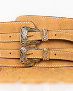 Cinto Western Dakota em Couro Camel com Franjas WOOW