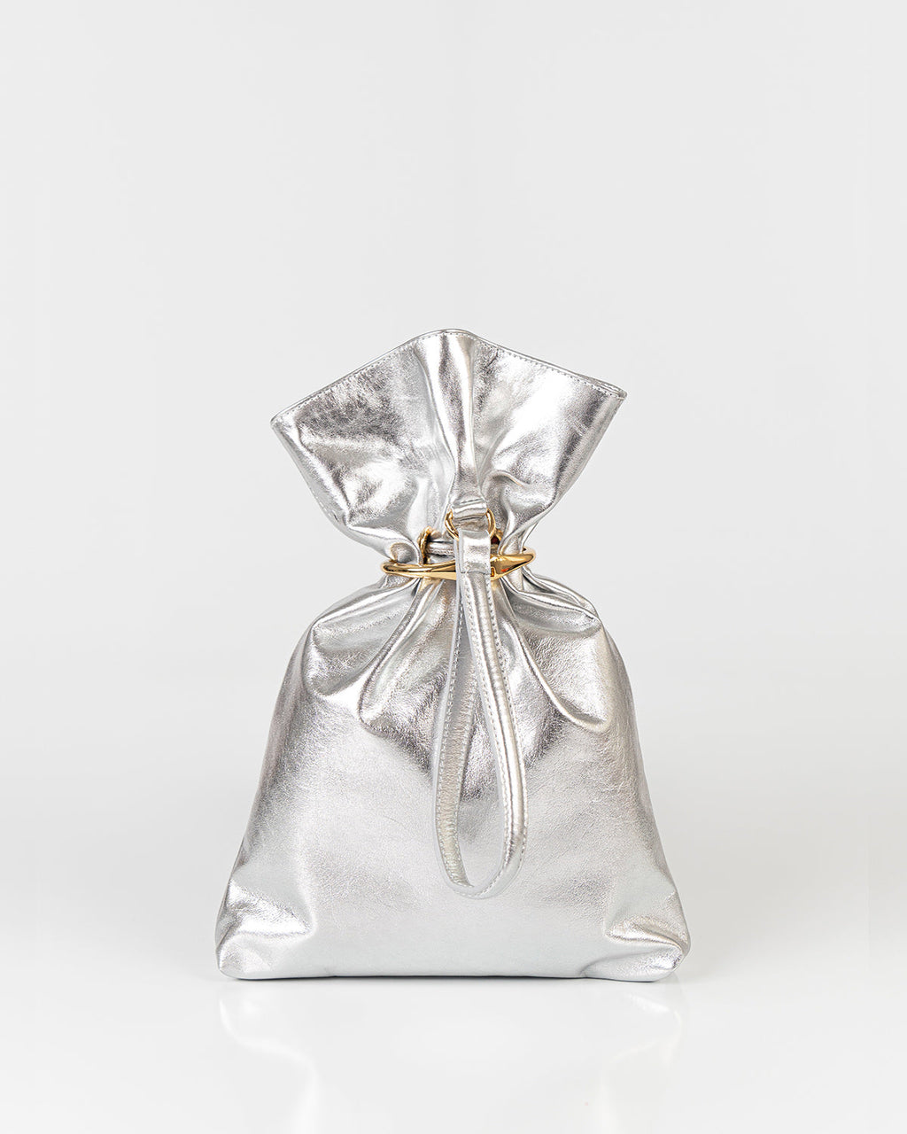 Bolsa Média Rafaela Couro Silver Com Bracelete WOOW