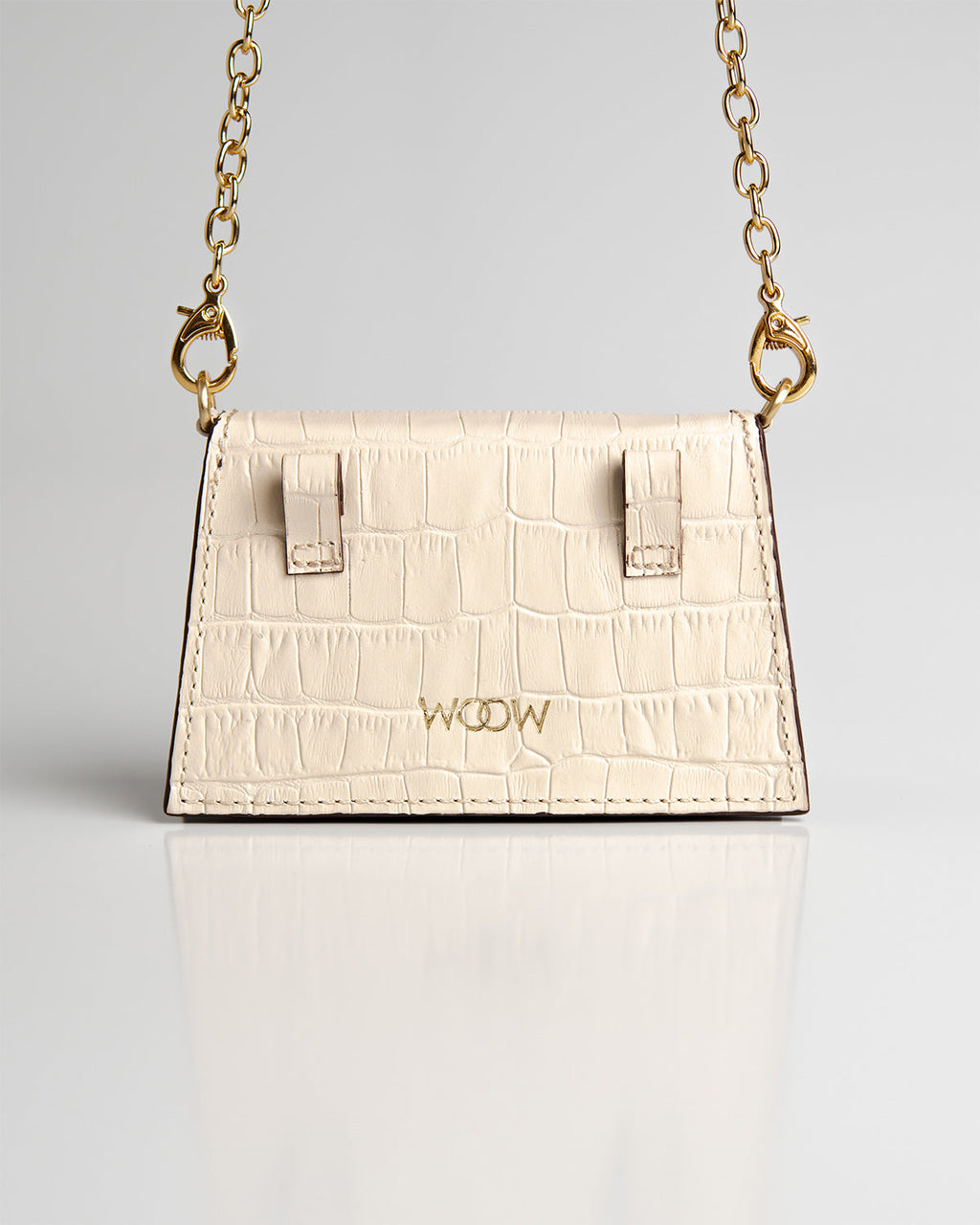 Bolsa Micro Camila com Cinto Couro Off White WOOW