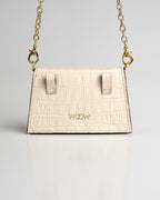 Bolsa Micro Camila com Cinto Couro Off White WOOW