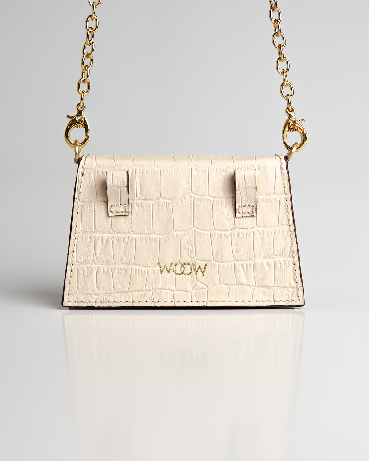 Bolsa Micro Camila com Cinto Couro Off White WOOW