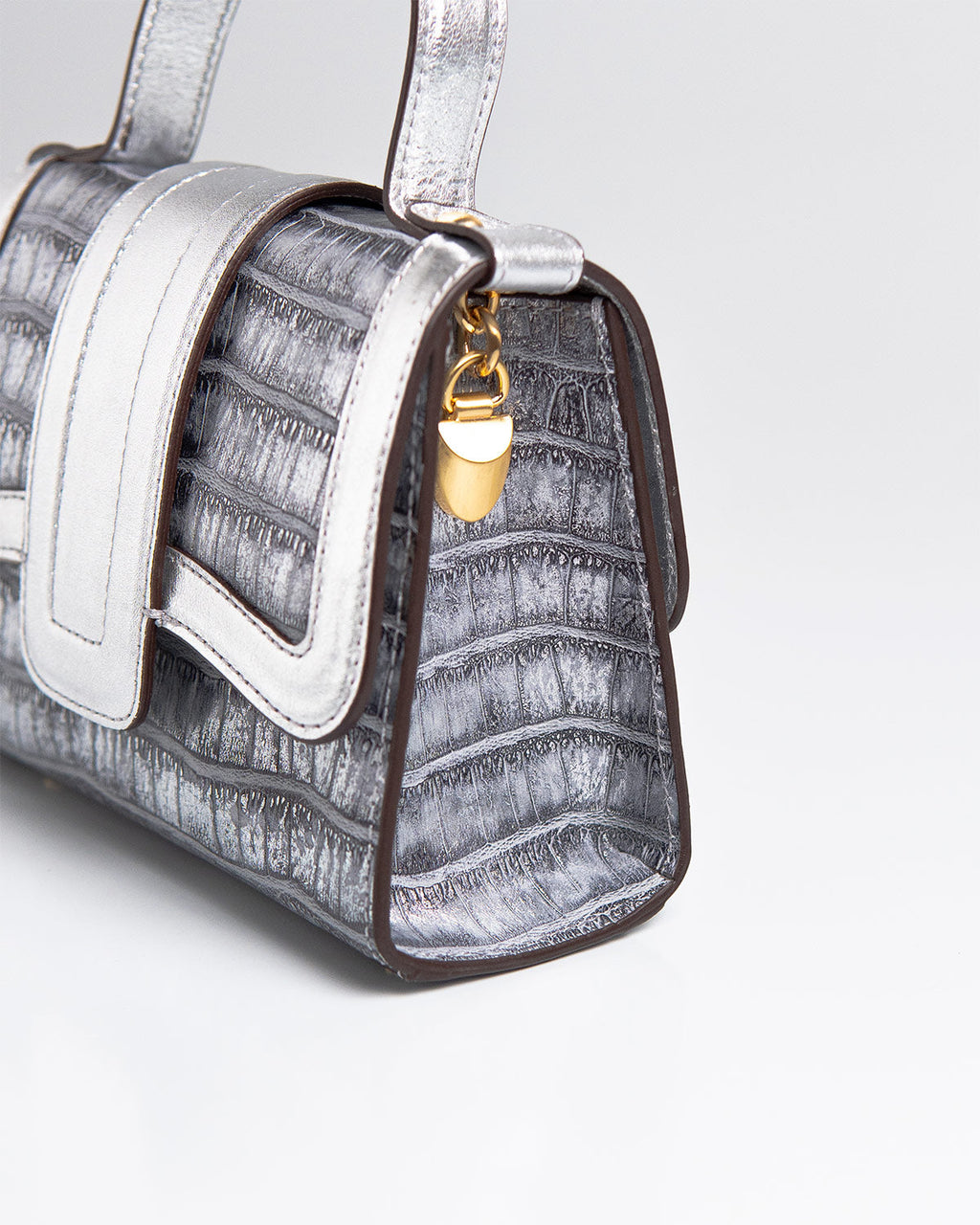 Bolsa Pequena Sophia Couro Silver WOOW