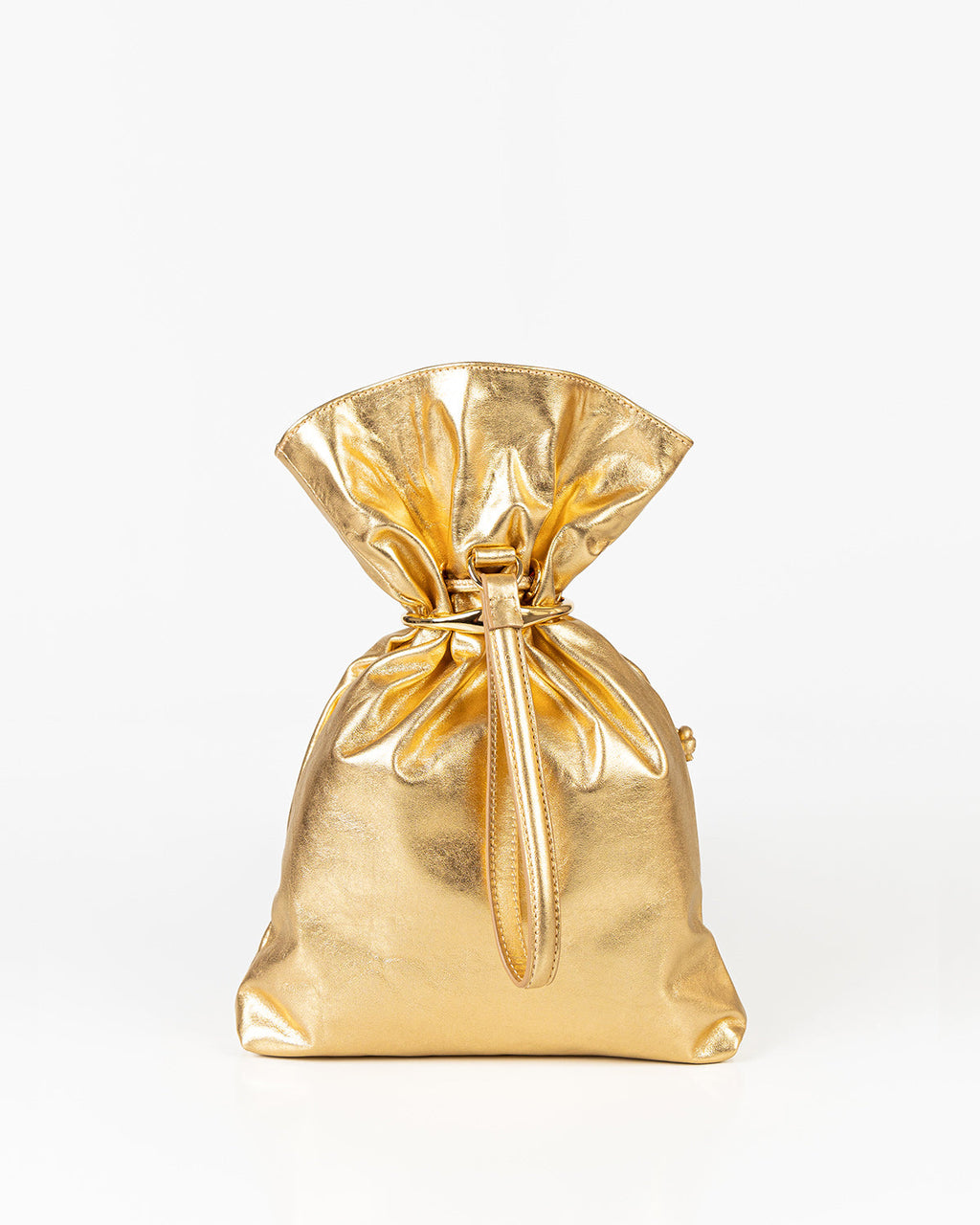 Bolsa Média Rafaela Couro Gold Com Bracelete WOOW