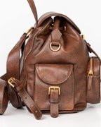Bolsa Mochila Artemis em Couro Camel WOOW