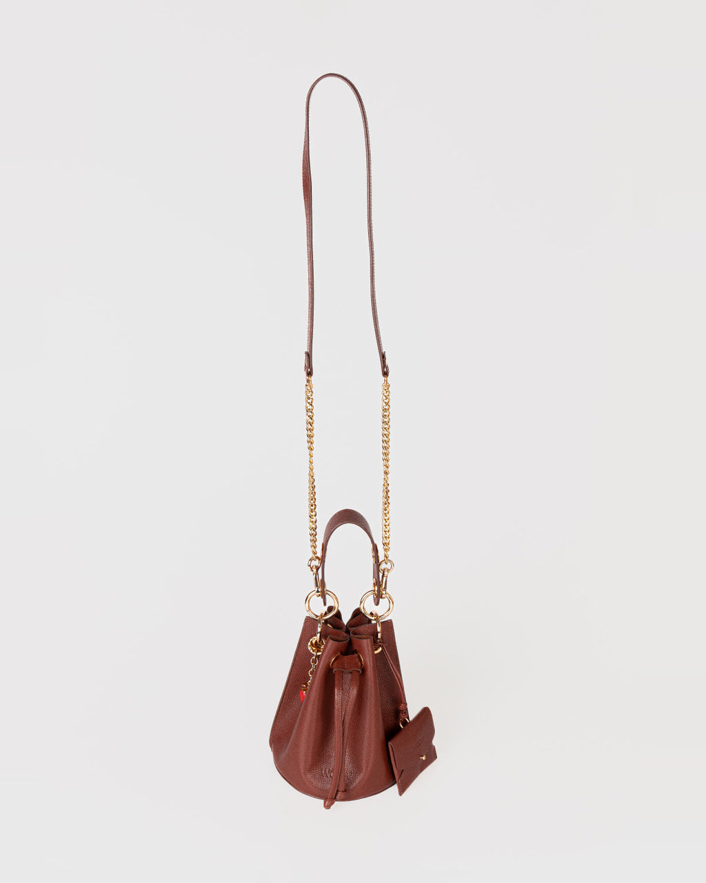 Bolsa Bucket Livia em Couro Chocolate WOOW