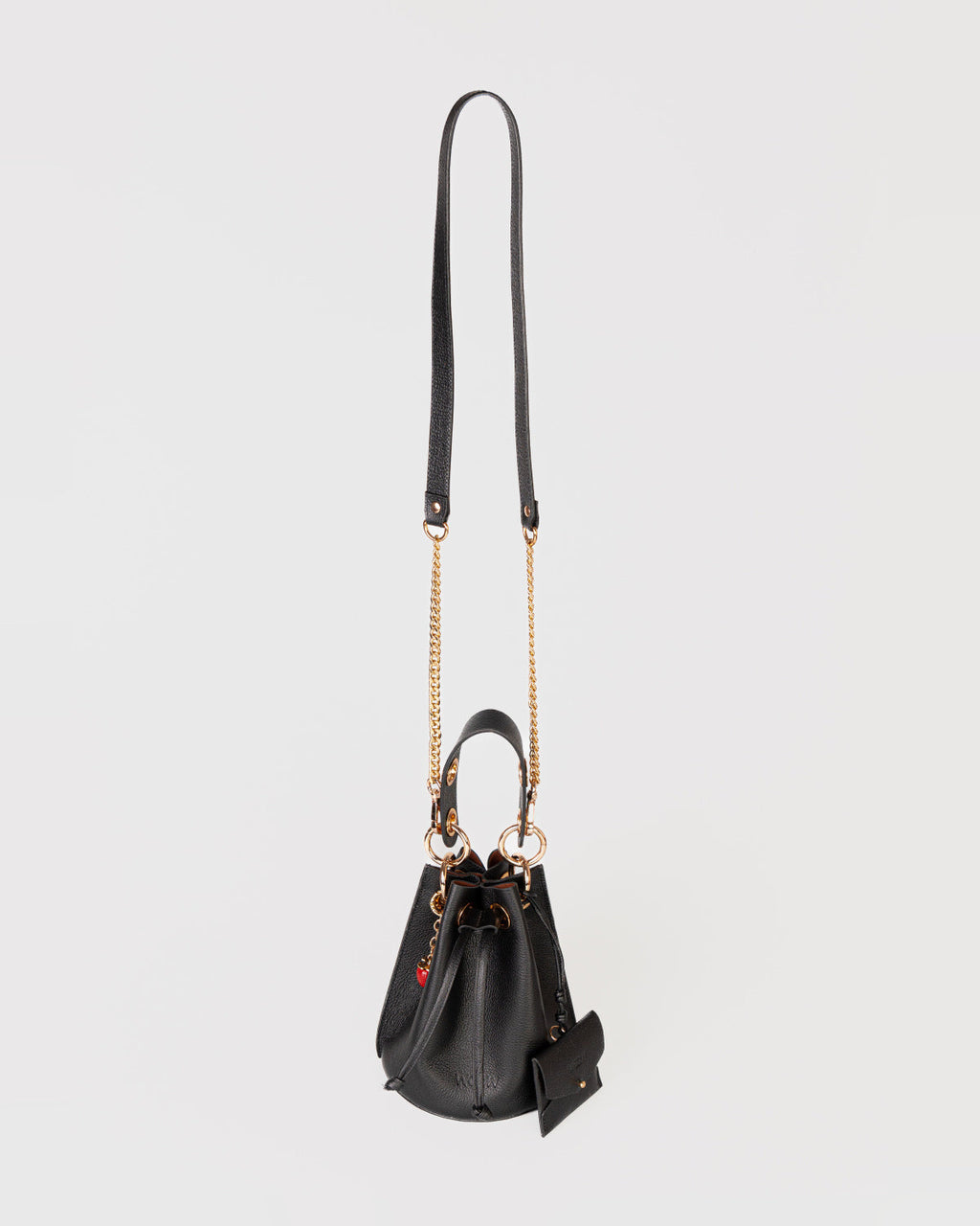 Bolsa Bucket Livia em Couro Preto WOOW