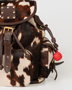 Bolsa Mochila Afrodite em Couro Pelo Animal Print WOOW