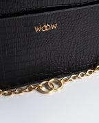 Bolsa Média Margô Couro Preto WOOW