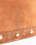 Bolsa Tiracolo Média Dara Couro Camurça Camel WOOW