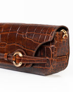 Bolsa Baguette Olivia Média Couro Croco Ambar WOOW