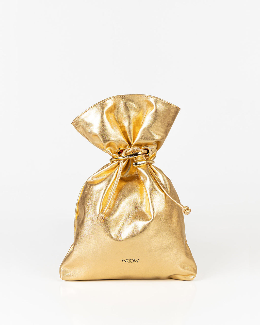 Bolsa Média Rafaela Couro Gold Com Bracelete WOOW