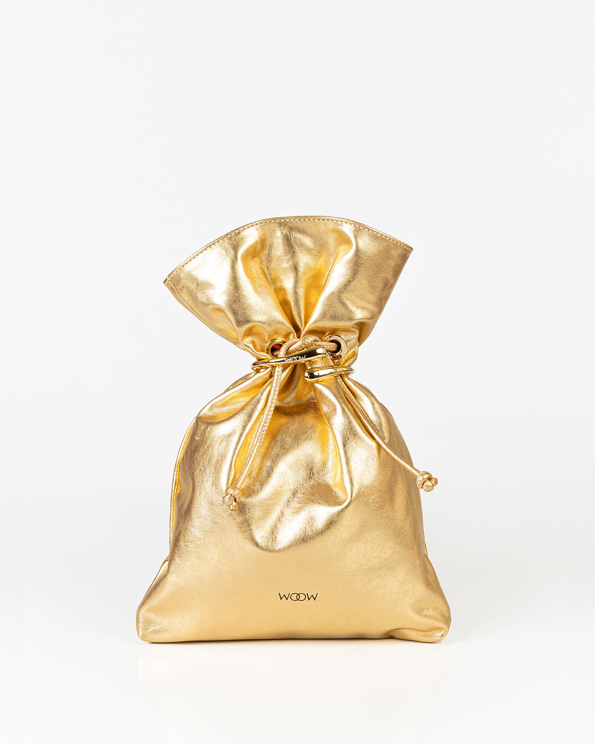 Bolsa Média Rafaela Couro Gold Com Bracelete WOOW
