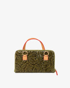Porta Celular Sara Couro Textura Floral Verde Oliva WOOW