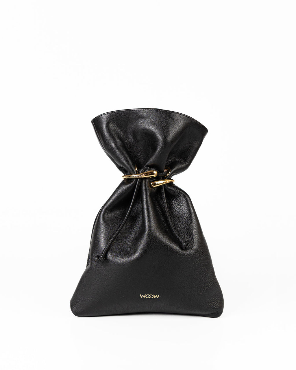 Bolsa Média Rafaela Couro Preto Com Bracelete WOOW