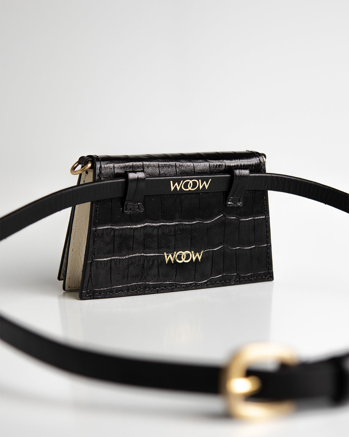 Bolsa Micro Camila com Cinto Couro Preto WOOW
