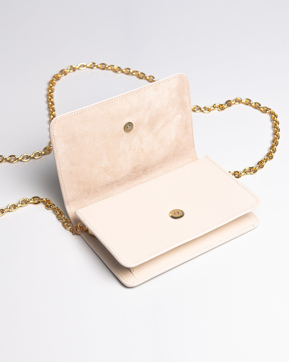 Bolsa Pequena Aura Couro Off White WOOW