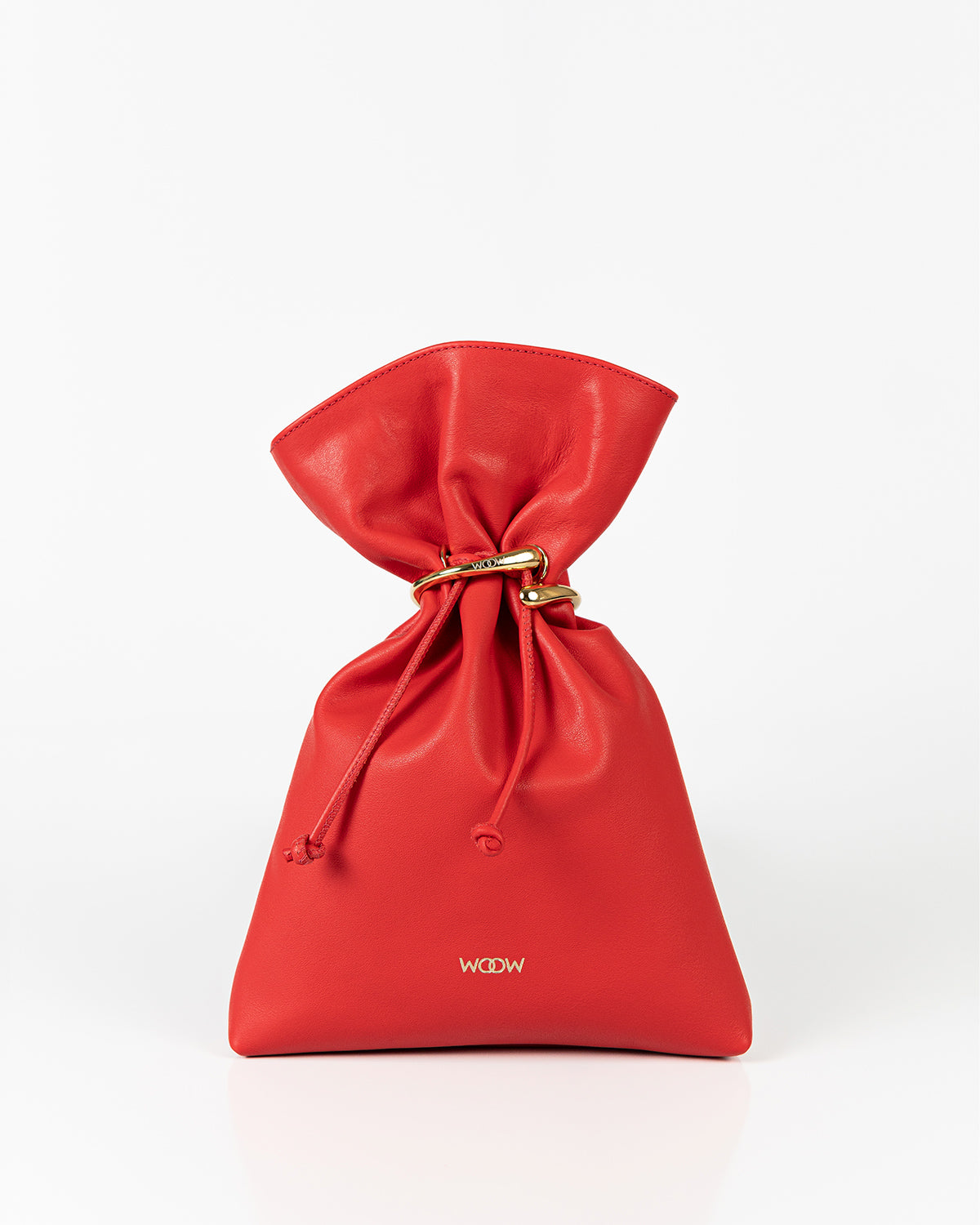 Bolsa Média Rafaela Couro Vermelho Com Bracelete WOOW