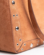 Bolsa Tote Vertical Giulia Couro Camurça Camel WOOW