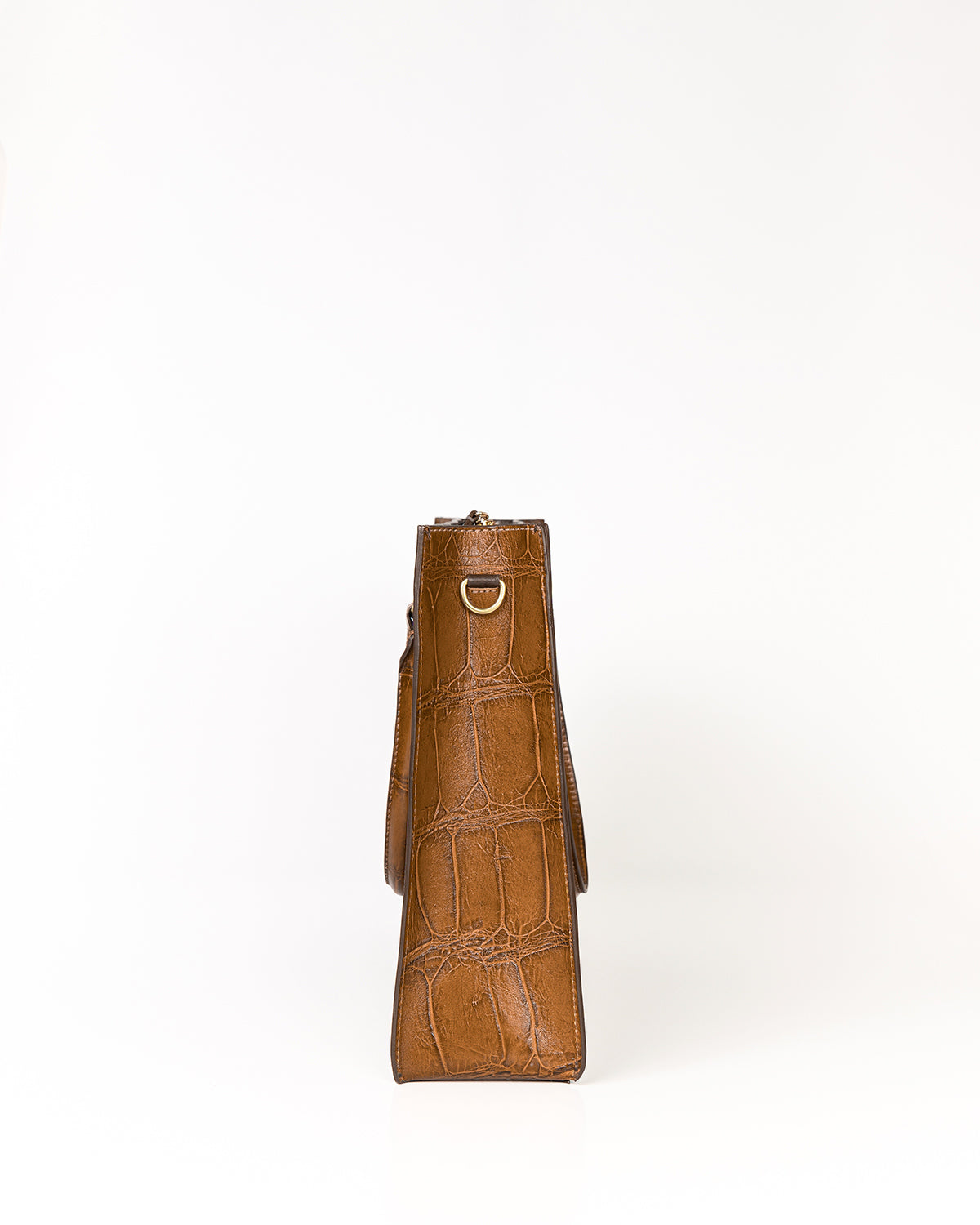 Bolsa Tote Gaia Couro Giant Croco Camel WOOW