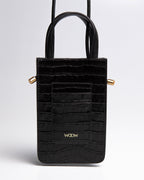 Porta Celular Luna Couro Preto WOOW