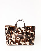 Bolsa Tote Grande Verona Couro Pelo Animal Print WOOW