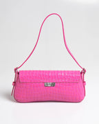 Bolsa Média Giovana Couro Rosa Pink WOOW