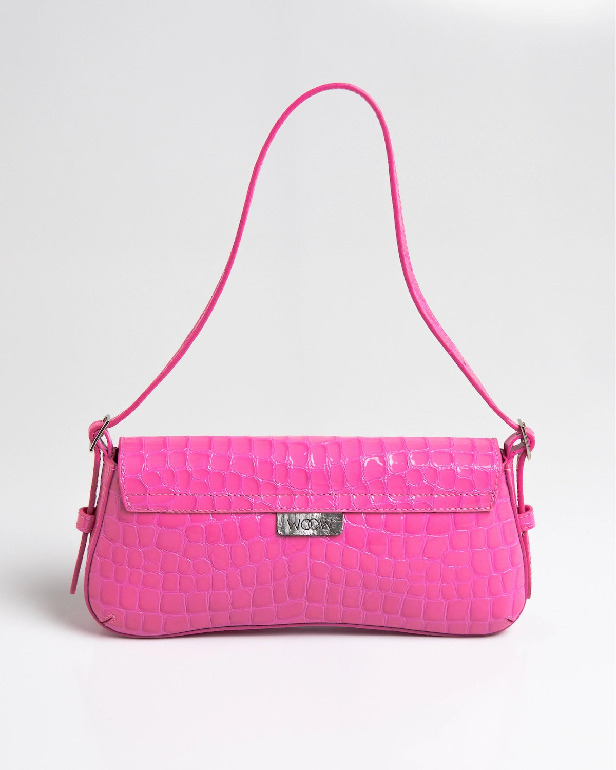 Bolsa Média Giovana Couro Rosa Pink WOOW