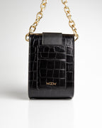 Bolsa Pequena Laila Couro Preto WOOW