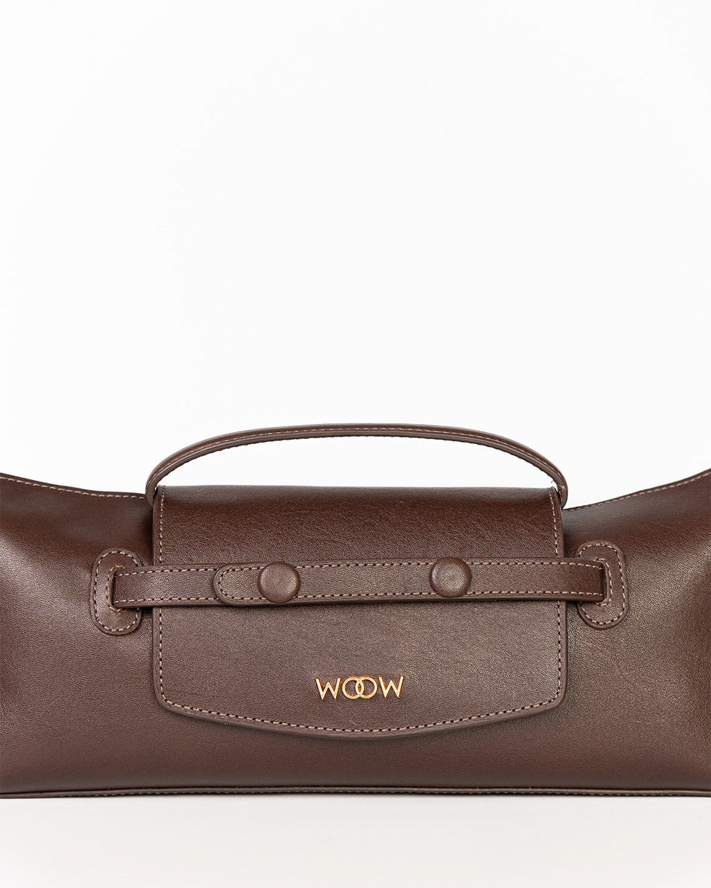 Bolsa Baguette Inez em Couro Café WOOW
