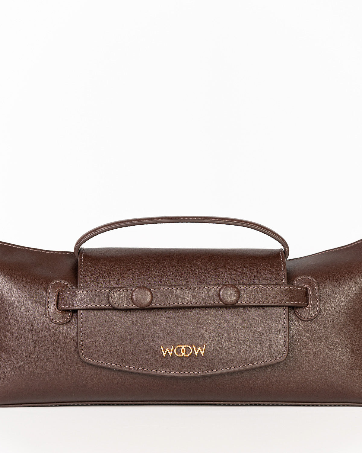 Bolsa Baguette Inez em Couro Café WOOW