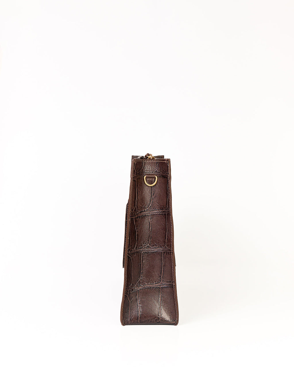 Bolsa Tote Gaia Couro Giant Croco Café WOOW