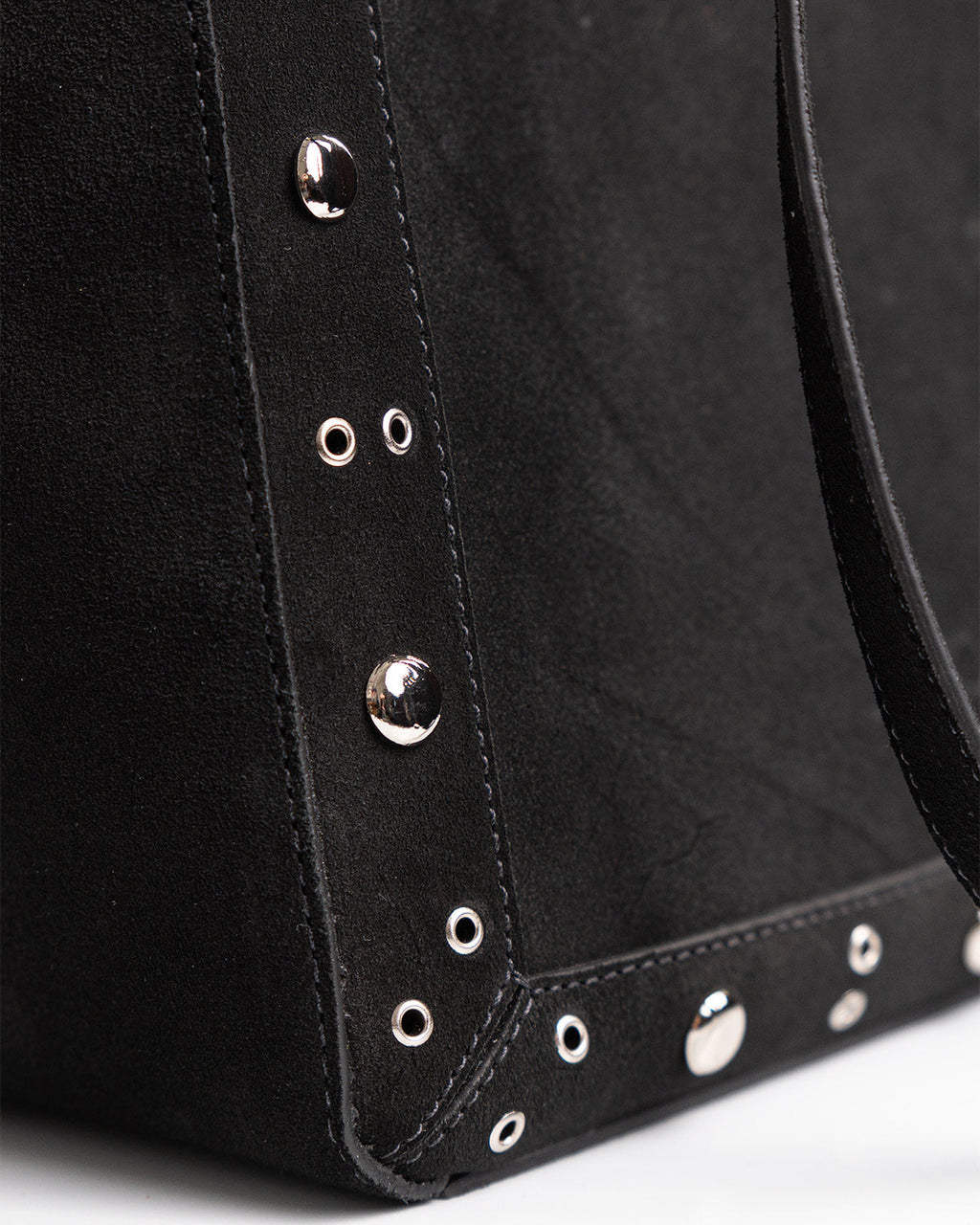 Bolsa Tote Vertical Giulia Couro Camurça Preto WOOW