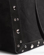 Bolsa Tote Vertical Giulia Couro Camurça Preto WOOW