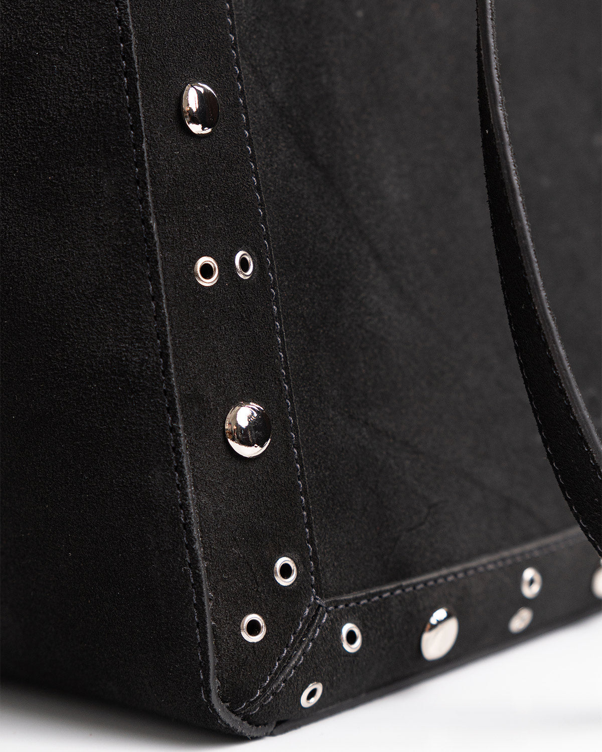 Bolsa Tote Vertical Giulia Couro Camurça Preto WOOW