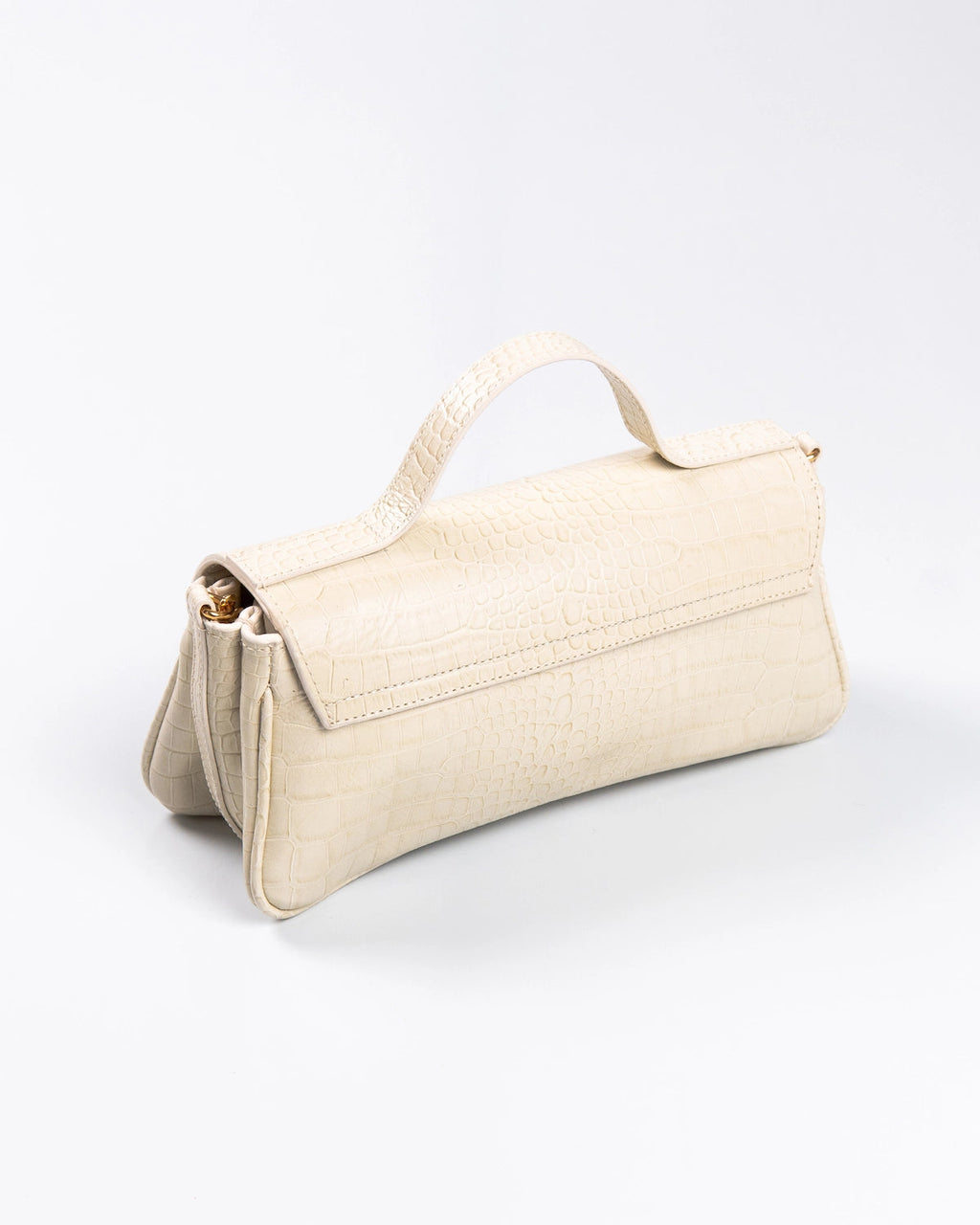 Bolsa Média Charlote Couro Off White WOOW