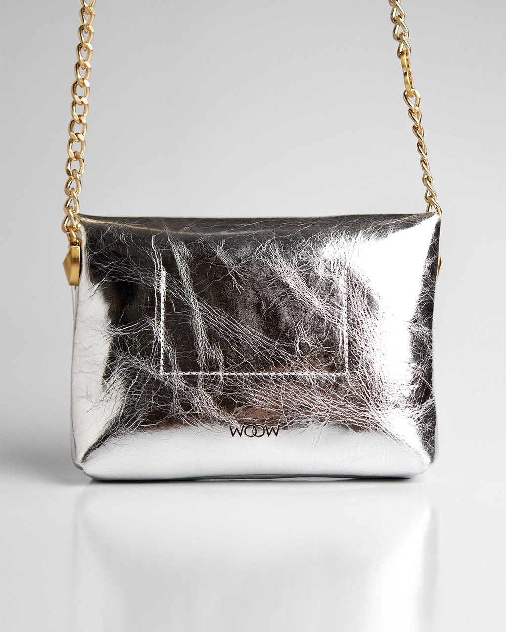 Bolsa Pequena Aya Couro Silver WOOW