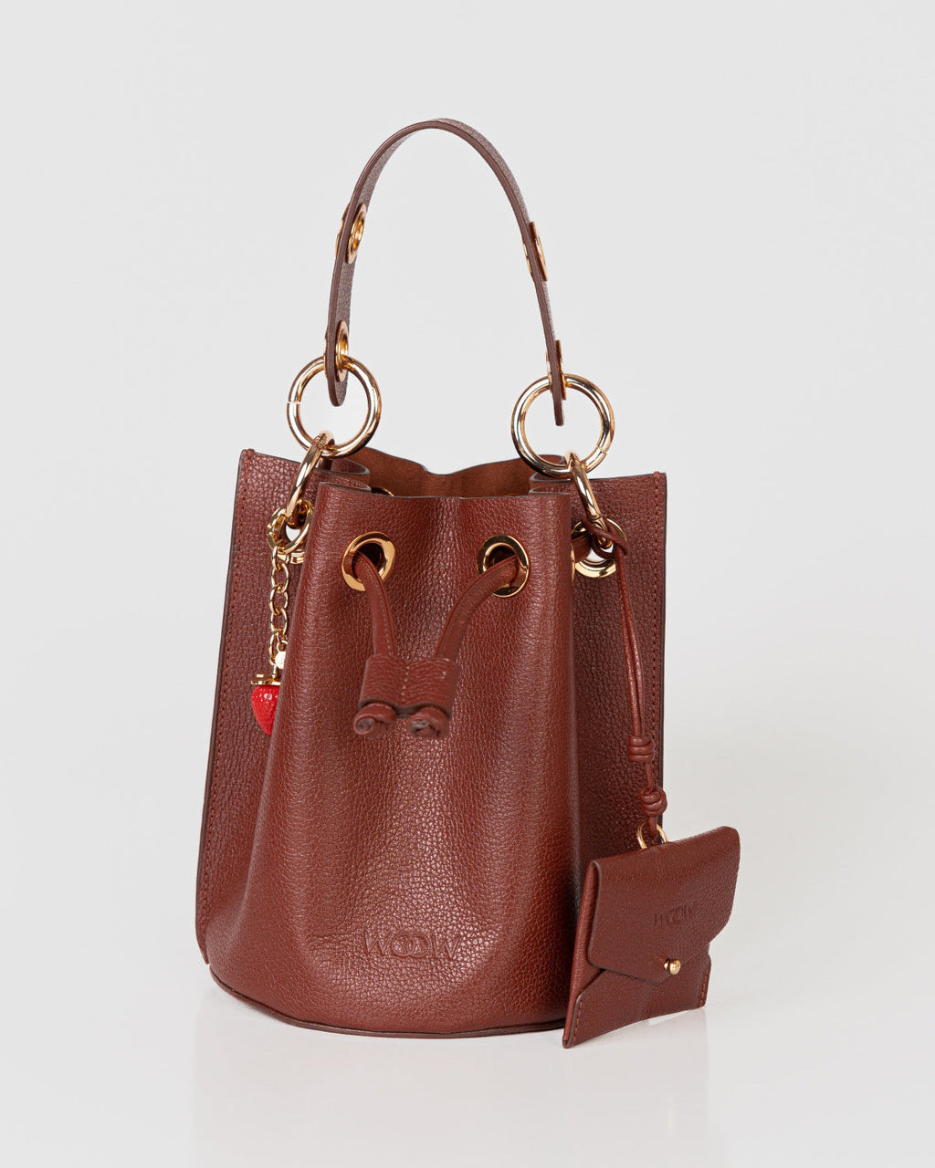 Bolsa Bucket Livia em Couro Chocolate WOOW