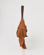 Bolsa Western Denver em Couro Camel com Franjas WOOW