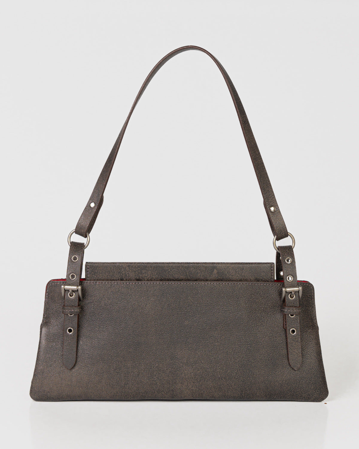Bolsa Média Selene em Couro Grey WOOW