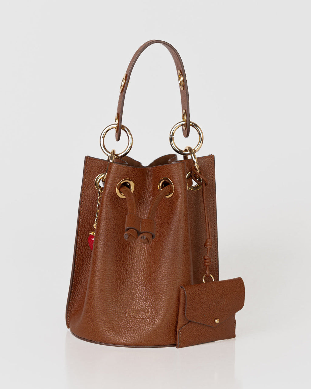 Bolsa Bucket Livia em Couro Tan WOOW