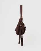 Bolsa Western Denver em Couro Café com Franjas WOOW