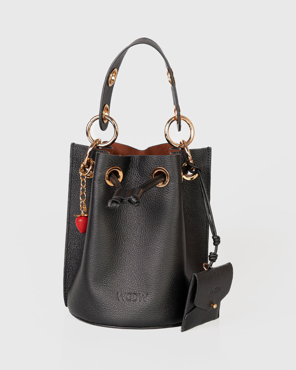 Bolsa Bucket Livia em Couro Preto WOOW