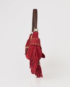 Bolsa Western Denver em Couro Vermelho com Franjas WOOW