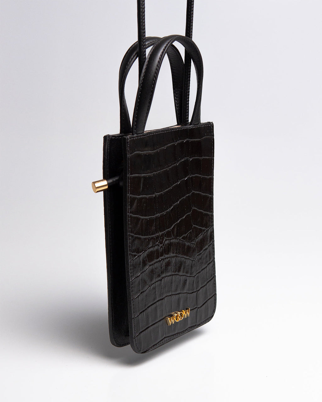 Porta Celular Luna Couro Preto WOOW