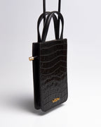 Porta Celular Luna Couro Preto WOOW