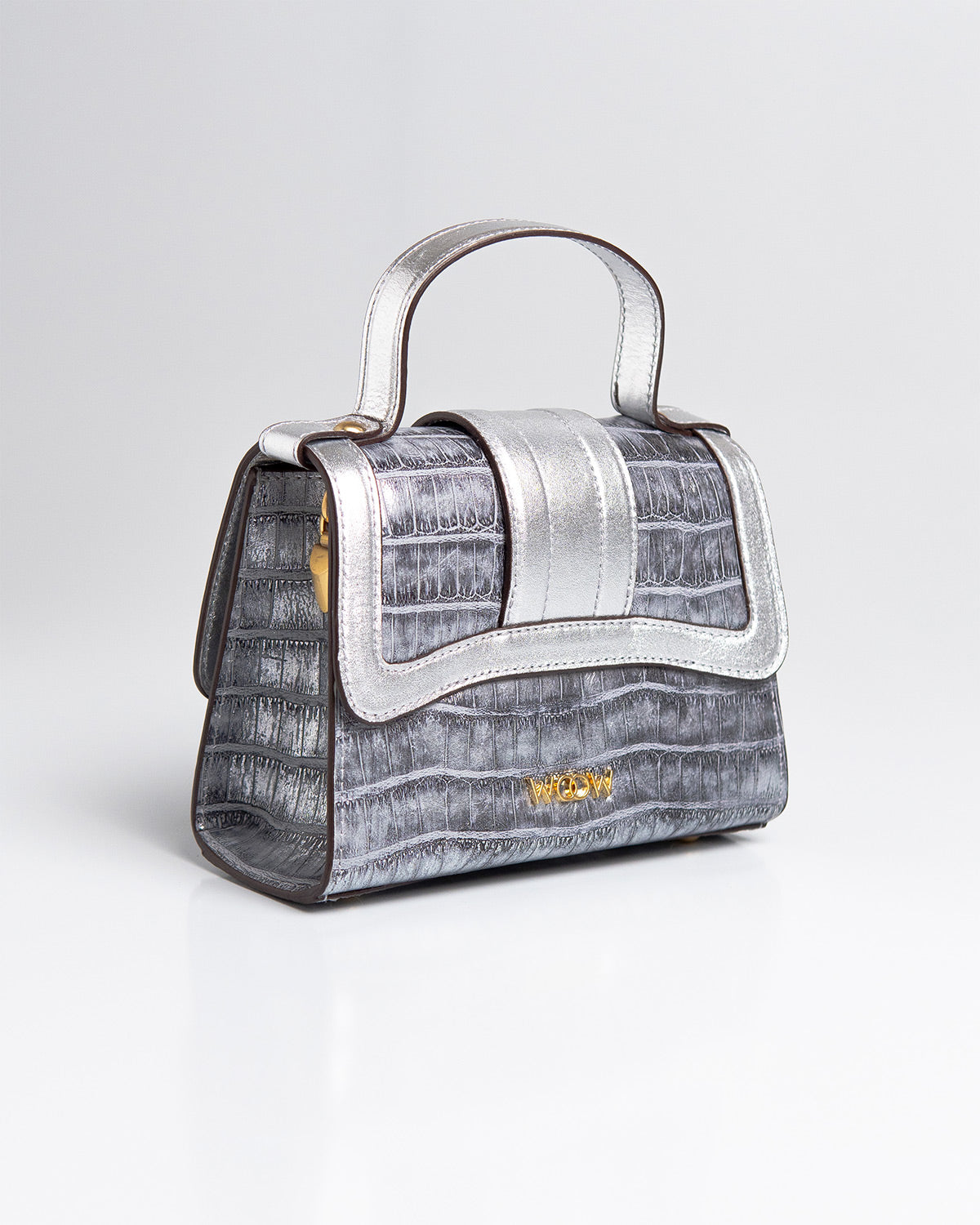 Bolsa Pequena Sophia Couro Silver WOOW
