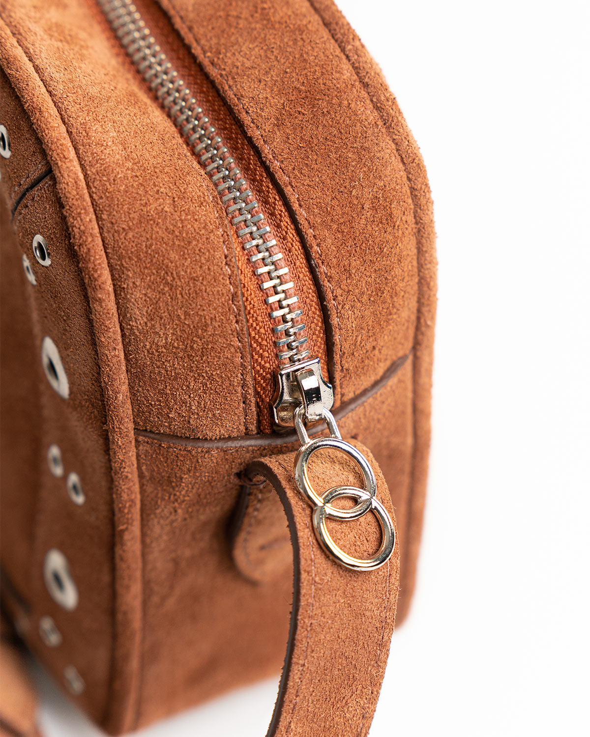 Bolsa Tiracolo Média Dara Couro Camurça Camel WOOW
