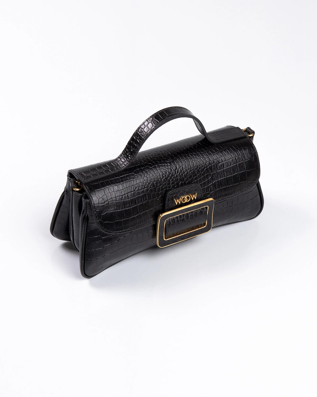 Bolsa Média Charlote Couro Preto WOOW