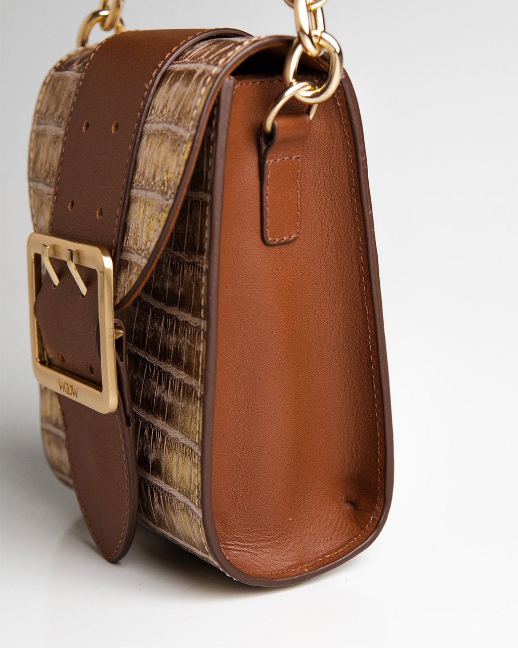 Bolsa Pequena Laila Couro Gold WOOW